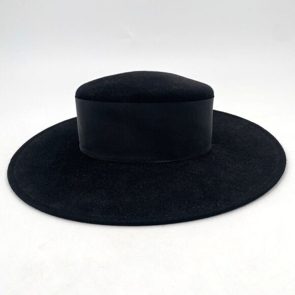 Vtg Frank Olive Private Collection Bolero Hat Black Wool Felt Neiman Marcus Bow main image 4